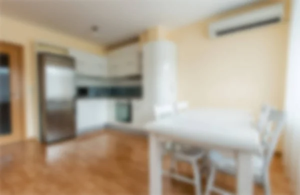 Samarkan interior dapur putih modern abstrak untuk latar belakang — Stok Foto