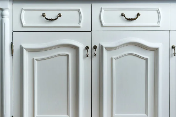 Detail Vintage White Cabinet Selective Focus Copy Space — Stock Photo, Image