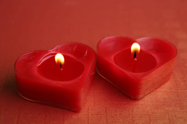 Heart shape candles. — Stock Photo, Image