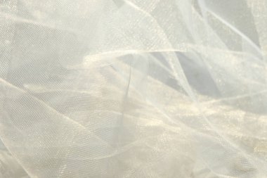 Beyaz tül kumaş arka plan.