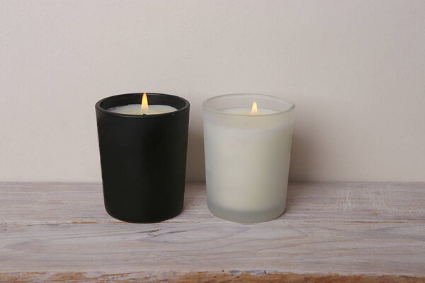 White and black candles. 