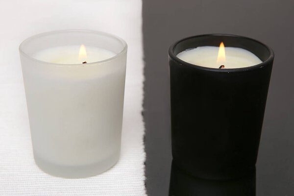 White and black candles.