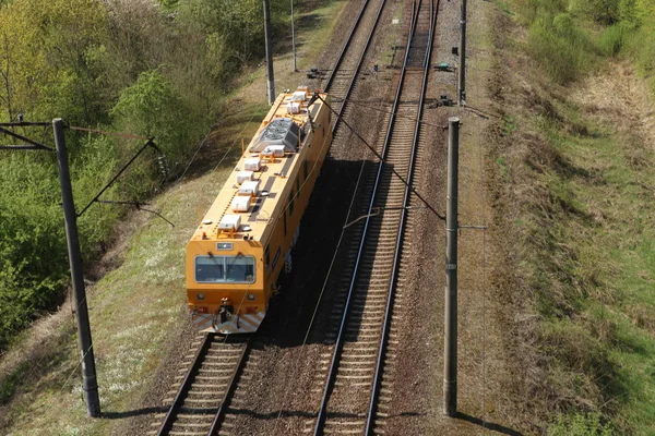 Véhicule Service Ferroviaire Sur Chemin Fer Train Spécialisé Pour Réparation — Photo