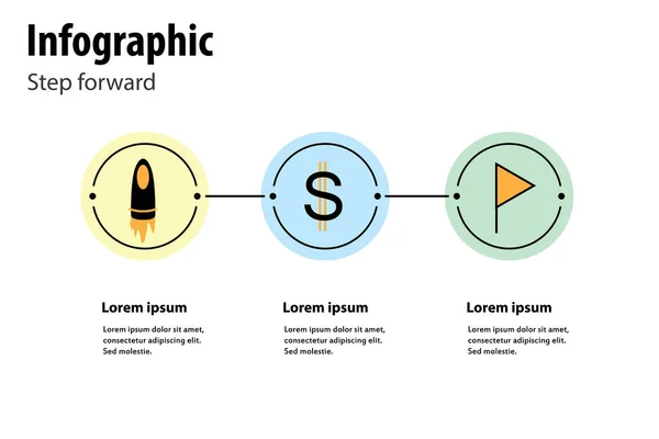 Инфографический шаг вперед — стоковый вектор