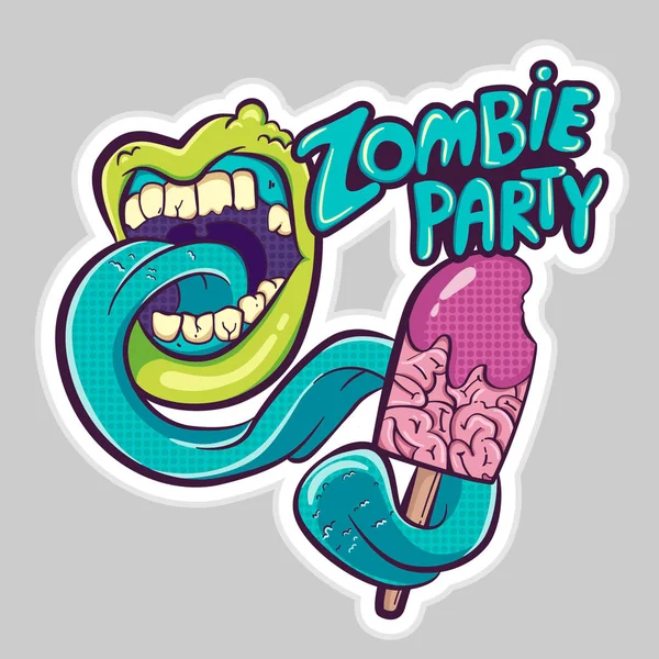 çizgi film pop sanat tarzı. zombi parti banner veya davet