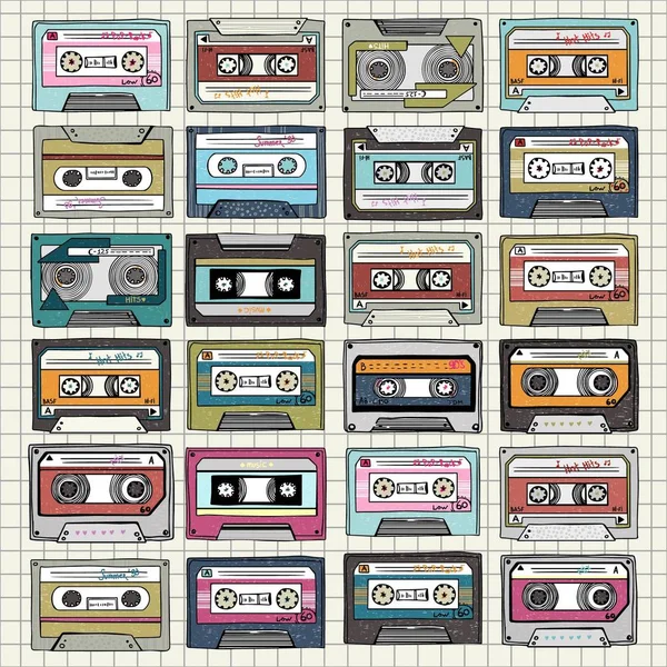 retro müzik kasetleri ile banner