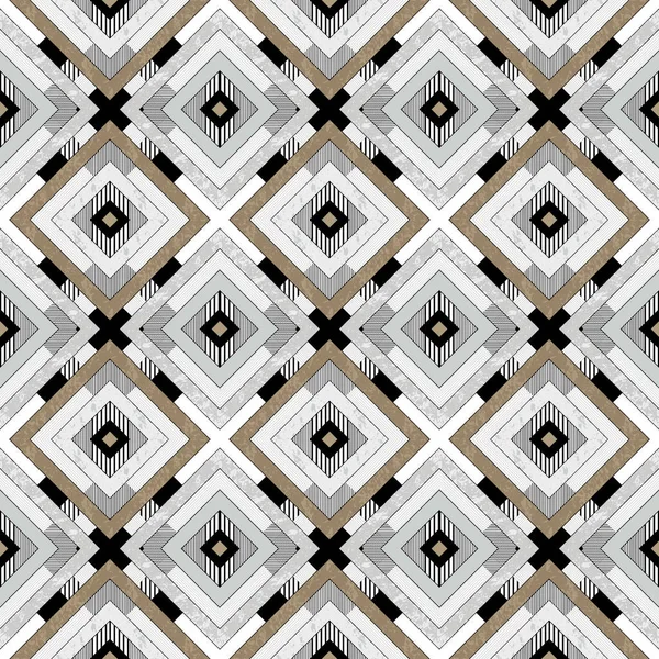 Organik geometrik art deco bej, gri renkleri, sorunsuz vektör arka plan doku ile desende. Süsleme için baskı, tekstil, duvar kağıdı, vintage dekor. Tarih, kavramı mirası.