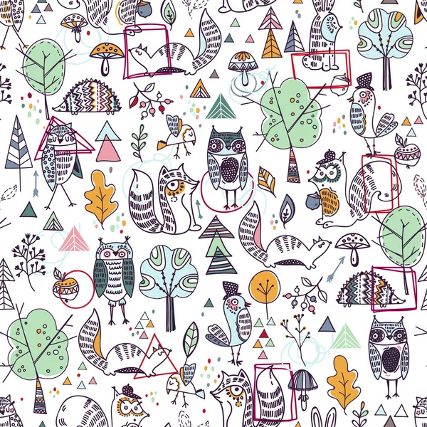 sonbahar orman seamless modeli