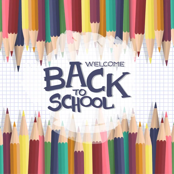 Okul başlık kelimelerle Realastict renkli kalemler için Banner arka