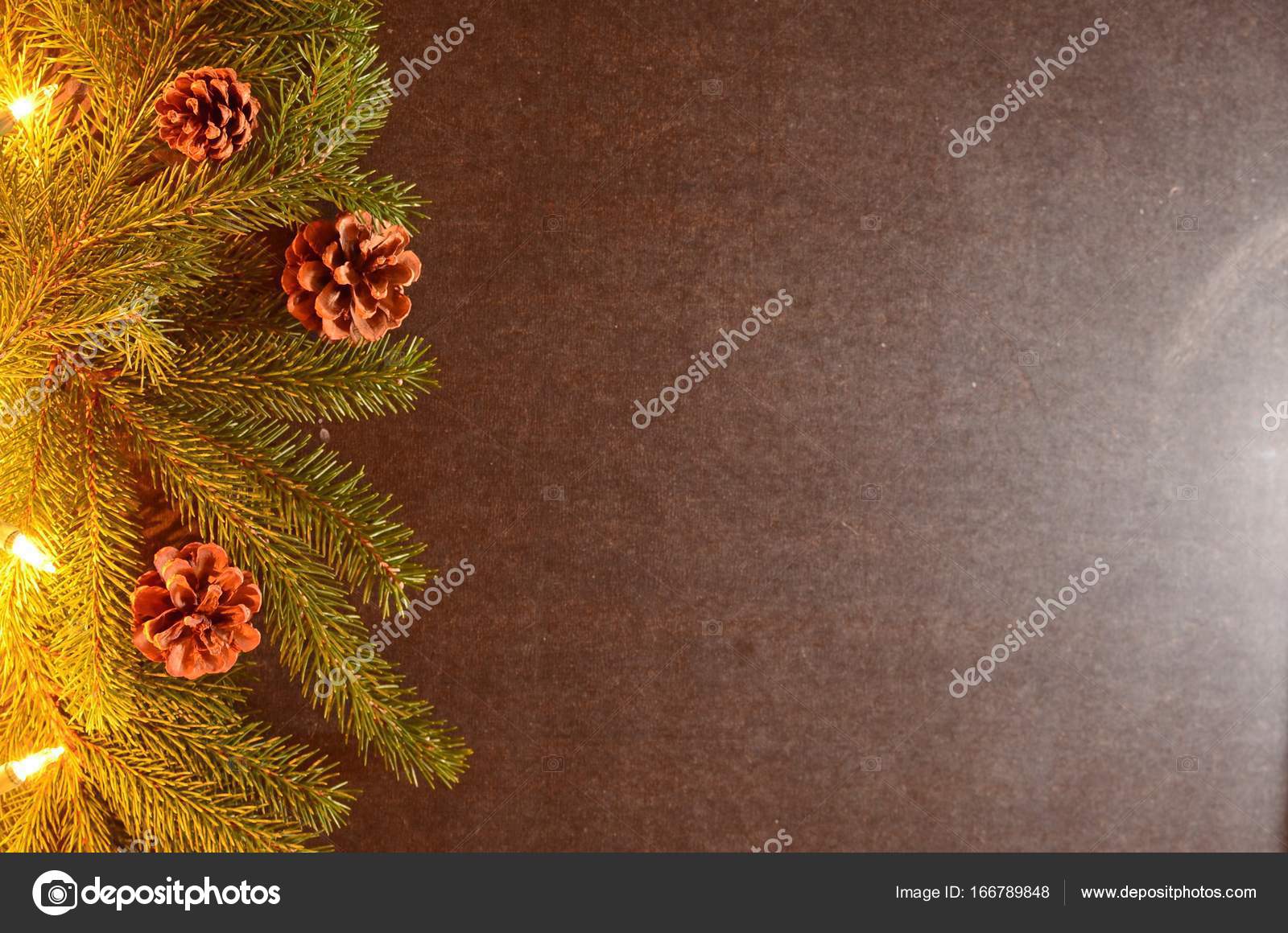 Verlichte Evergreen takken met dennenappels op zwarte schoolbord ... Verlichte Evergreen takken met dennenappels op zwarte schoolbord ...