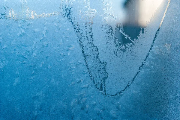 Frosty pattern on the window — Stock Photo, Image