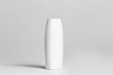 Beyaz arka planda kırpma yolu olan beyaz bir şişeyi kapat.