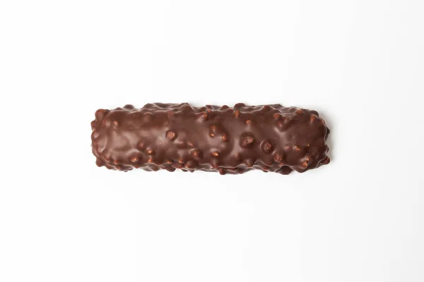 Barre Chocolat Avec Chocolat Brun Foncé Avec Des Noix Sur — Photo