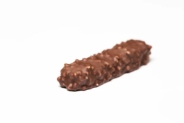 Barre Chocolat Avec Chocolat Brun Foncé Avec Des Noix Sur — Photo