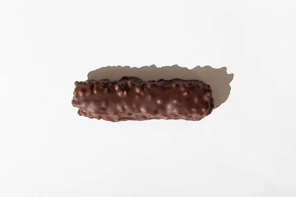 Barre Chocolat Avec Chocolat Brun Foncé Avec Des Noix Sur — Photo