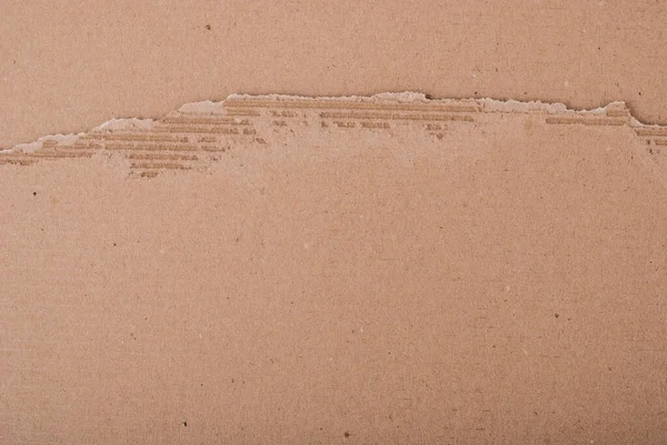Starý Lepenkový List Potrhanými Okraji Utržená Hnědá Lepenka Kartonová Textura — Stock fotografie