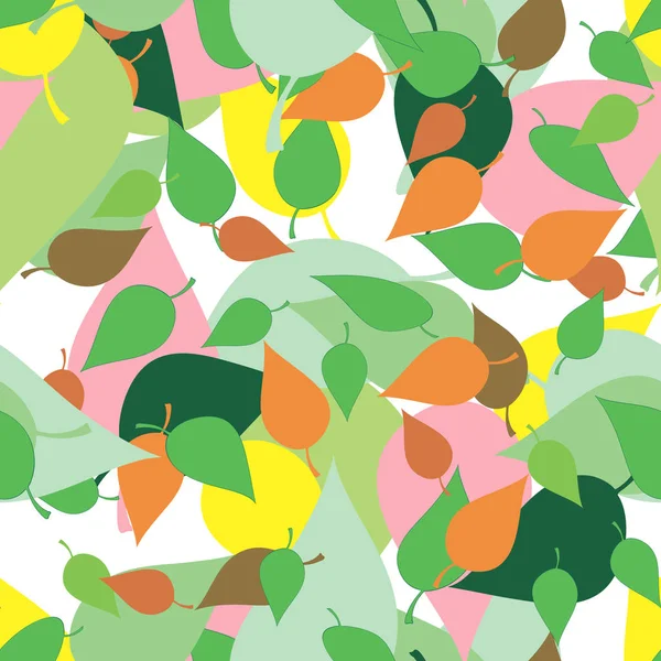 Nahtloses Muster mit farbigen Blättern und Flecken im Grunge-Stil. — Stockvektor