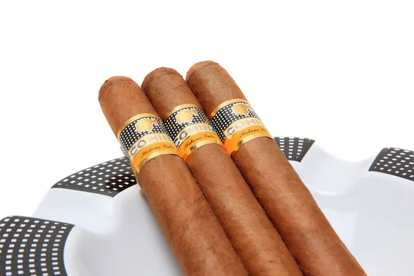 Cohiba Cigar on ashtray — Stock Photo, Image