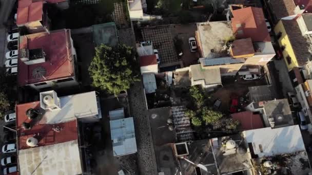 Uitzicht Dron Van Prachtige Stad Tepoztlan Morelos Mexico — Stockvideo