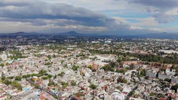 Flygfoto Medelklass Kvarter Söder Mexico City — Stockvideo