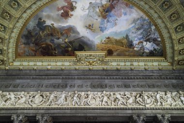 MEXICO CITY, MEXICO - JAN 30, 2020: Detail on the stairs of the museum housed in a neoclassical building in downtown Mexico City.