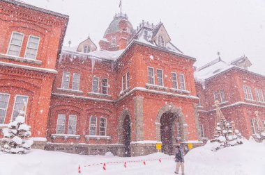 Eski Hokkaido hükümet ofis binası karda