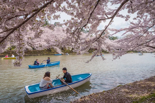 Flores de cerejeira na primavera no Castelo de Hirosaki, Prefeitura de Aomori, J — Fotografia de Stock