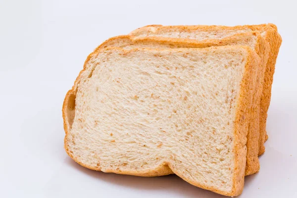 Slide whole wheat on white background — Stock Photo, Image