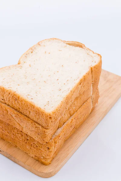 Slide whole wheat on white background — Stock Photo, Image