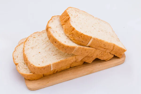 Slide whole wheat on white background — Stock Photo, Image