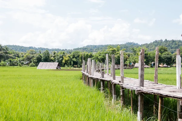 Sutongpe träbro på Maehongson, Thailand — Stockfoto