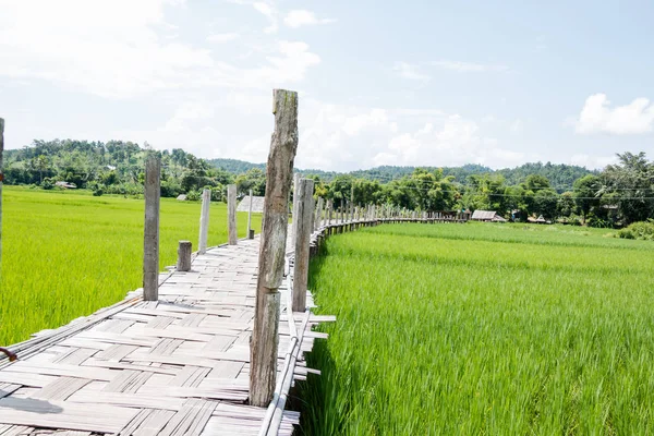 Sutongpe träbro på Maehongson, Thailand — Stockfoto