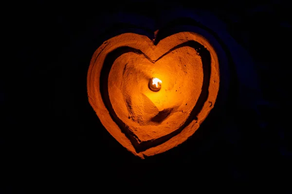 Romantic candlelight heart on the beach in Lipe island, Thailand