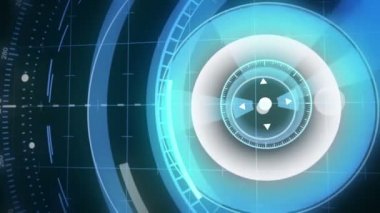 Bilgisayar ekranında veya bir kokpit kullanılan fütüristik ekran arabirimi animasyon. (Loop)