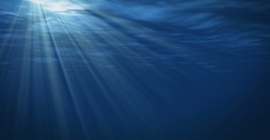 Sualtı geçmişi. Mavi Su altı Dalgalanma ve dalga ışıklarıyla.