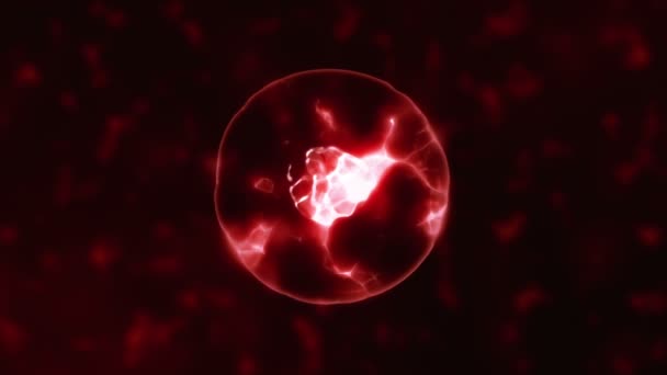 Realistische Teilung roter Zellen auf organischem Hintergrund. — Stockvideo