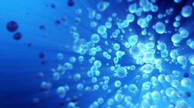 arka plan kopya alanı ile mavi soyut su damlaları