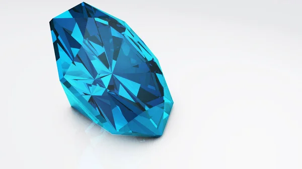 Diamante blu isolato su sfondo bianco. Concetto bellezza più preziosa — Foto Stock