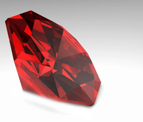 Diamante vermelho isolado em branco — Fotografia de Stock