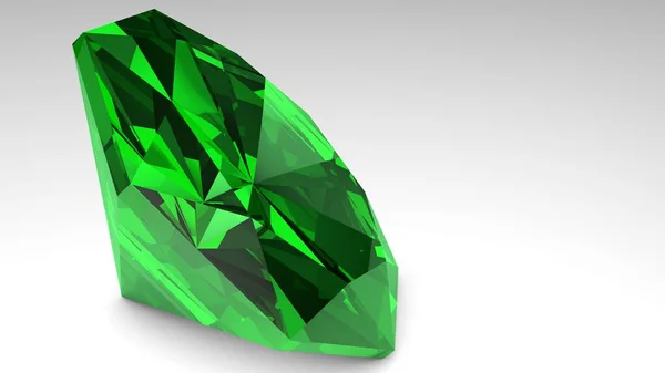 Diamante verde isolado em branco — Fotografia de Stock