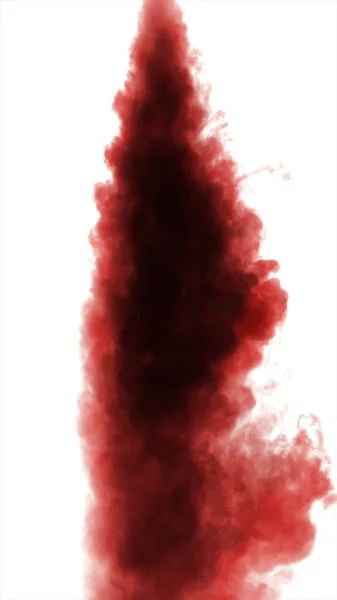 Fumo denso vermelho isolado sobre fundo branco — Fotografia de Stock