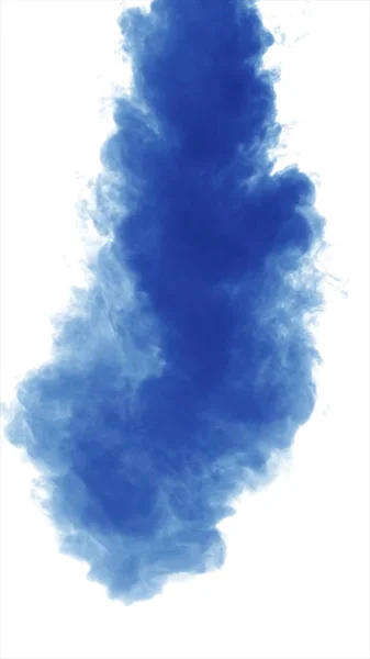 Fumaça densa azul em um fundo branco isolado — Fotografia de Stock