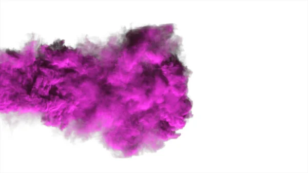 Fumaça densa roxa em um fundo branco isolado — Fotografia de Stock