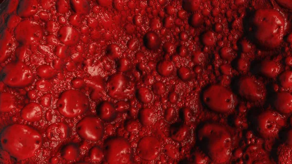 Realistische weergave van bacteriën - in rode kleuren — Stockfoto