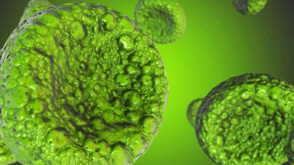Реалистичный рендеринг бактерий - зелеными цветами — стоковое фото