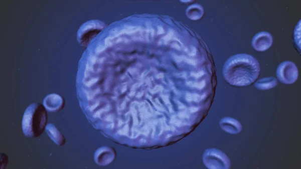 Реалистичная визуализация бактерий - голубыми цветами — стоковое фото
