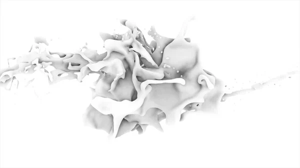 Branco rosto líquido abstrato em respingo isolado no fundo branco — Fotografia de Stock