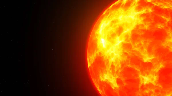 Yanan güneşin yıldızların arasında uzayda kopyalama alanı — Stok fotoğraf