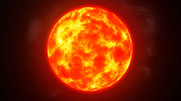 Yanan güneşin yıldızların arasında uzayda — Stok fotoğraf