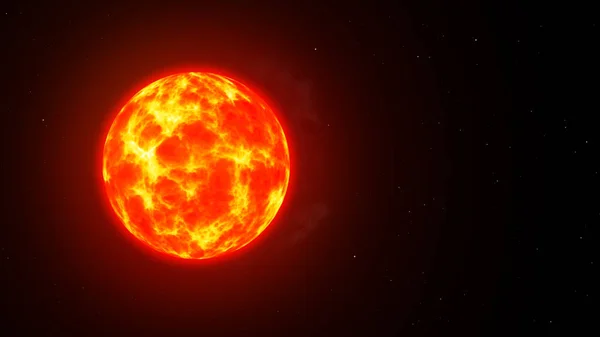 Yanan güneşin yıldızların arasında uzayda kopyalama alanı — Stok fotoğraf